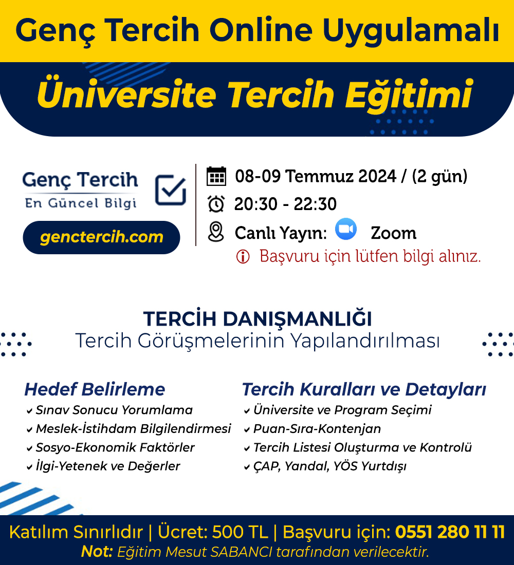 2024 YKS Üniversite Tercih Eğitimi