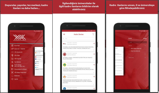 YÖK mobil android, apple uygulaması